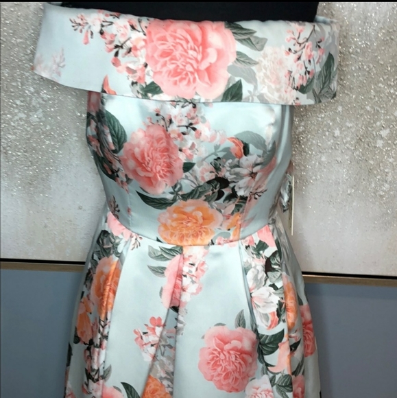 Eliza J Off-The-Shoulder Floral Gown - Picture 5 of 6